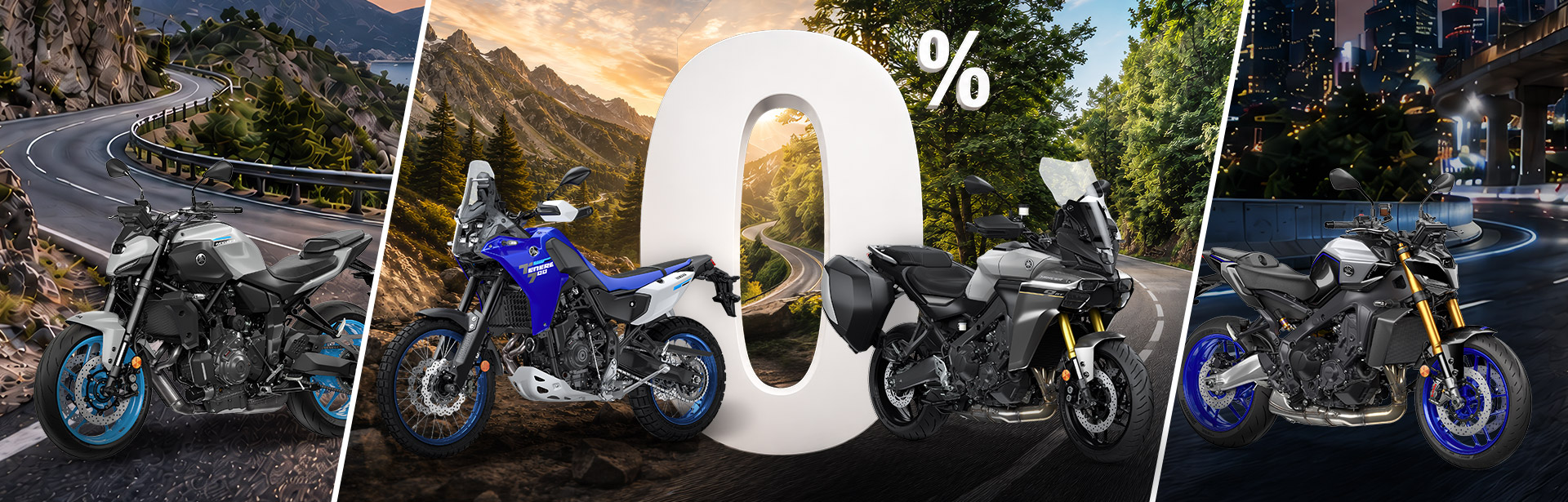Yamaha crédit à taux 0 % sur MT-07, MT-09, Tracer 9 et Ténéré 700