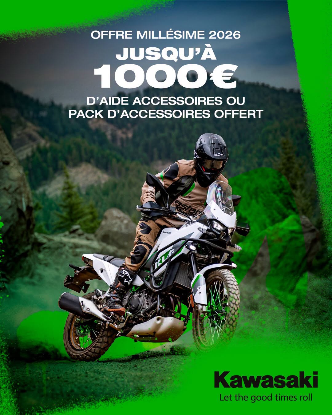 Kawasaki millésime 2026 : jusqu’à 1 000 € d’aide accessoires ou pack d’accessoires offert